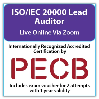 PECB ISO/IEC 20000 Lead Auditor - Live Online - English - 2 Exam Attempts Included