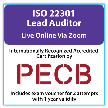 ISO 22301 Lead Auditor - Live Online - English - 2 PECB Exam Attempts Included