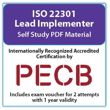 ISO 22301 Lead Implementer – Self study (PDF Courseware) – English – 2 PECB Exam Attempts Included