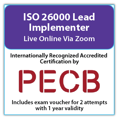 ISO 26000 Lead Implementer -  Live Online – English – 2 Exam Attempts Included