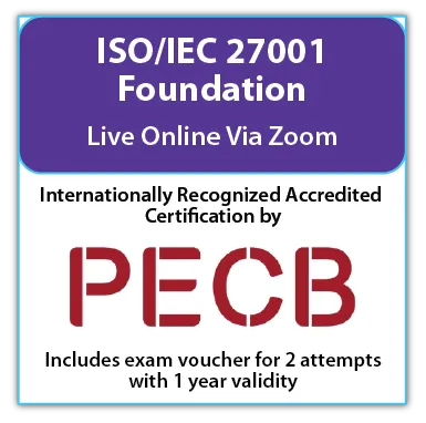 PECB ISO/IEC 27001 Foundation Live Online - English - 2 PECB Exam Attempts Included