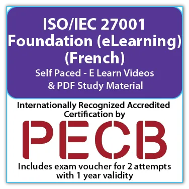 PECB ISO/IEC 27001 Foundation (eLearning) - French - 2 PECB Exam Attempts Included