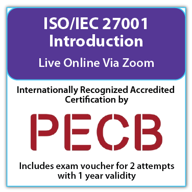 PECB ISO/IEC 27001 Introduction Live online - English - 2 PECB Exam Attempts Included