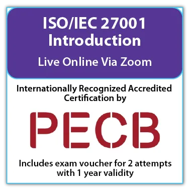 PECB ISO/IEC 27001 Introduction Live online - English - 2 PECB Exam Attempts Included