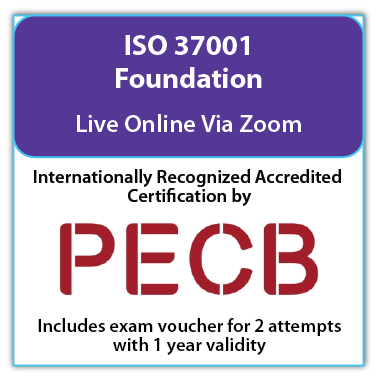 ISO 37001 Foundation – Live Online – English – 2 PECB Exam Attempts Included