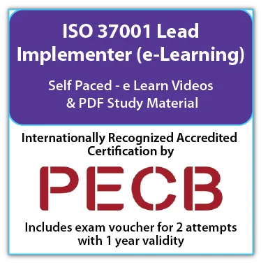 ISO 37001 Lead Implementer - e-Learning - English - 2 PECB Exam Attempts Included