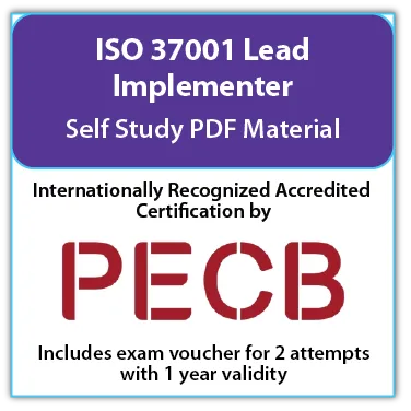 ISO 37001 Lead Implementer - Self Study (PDF Courseware)- English - 2 PECB Exam Attempts Included