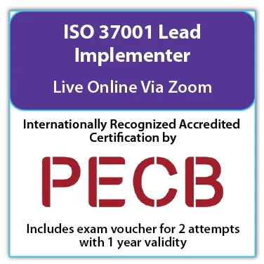 ISO 37001 Lead Implementer - Live Online - English - 2 PECB Exam Attempts Included