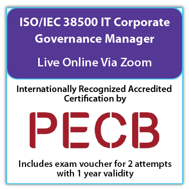 ISO/IEC 38500 IT Corporate Governance Manager – Live Online – English – 2 Exam Attempts Included