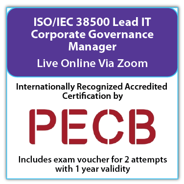 ISO/IEC 38500 Lead IT Corporate Governance Manager – Live Online – English – 2 Exam Attempts Included