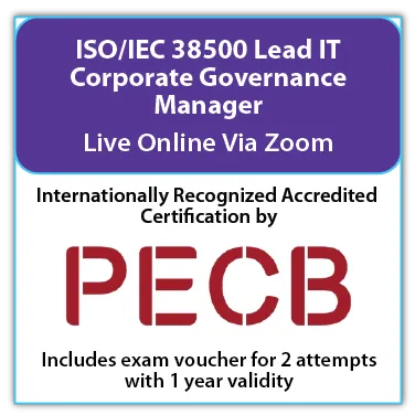 ISO/IEC 38500 Lead IT Corporate Governance Manager – Live Online – English – 2 Exam Attempts Included
