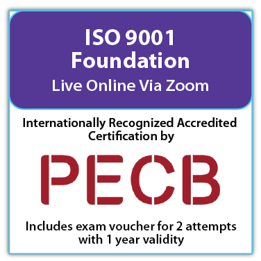 ISO 9001 Foundation - Live Online – English – 2 Exam Attempts Included