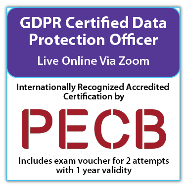 PECB GDPR - Certified Data Protection Officer (CDPO) - Live Online - English - 2 Exam Attempts Included