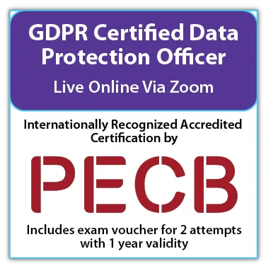 PECB GDPR - Certified Data Protection Officer (CDPO) - Live Online - English - 2 Exam Attempts Included