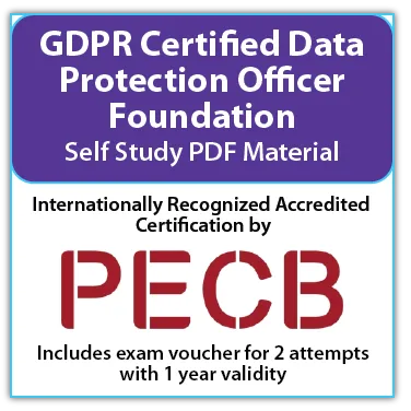 PECB GDPR - Certified Data Protection Officer (CDPO) Foundation - Self Study - English - 2 Exam Attempts Included