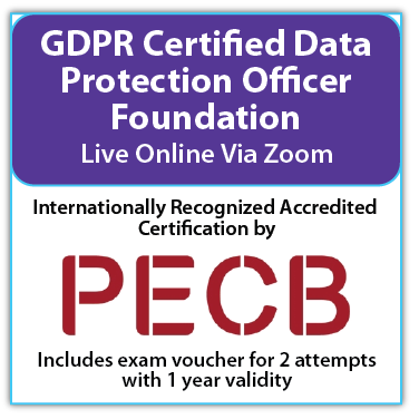 PECB GDPR - Certified Data Protection Officer (CDPO) Foundation - Live Online - English - 2 Exam Attempts Included