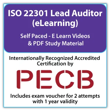 ISO 22301 Lead Auditor (eLearning) - English - 2 PECB Exam Attempts Included