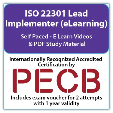 PECB ISO 22301 Lead Implementer (eLearning) - English - 2 PECB Exam Attempts Included