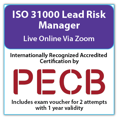 PECB ISO 31000 Lead Risk Manager - Live online - English - 2 PECB Exam Attempts Included