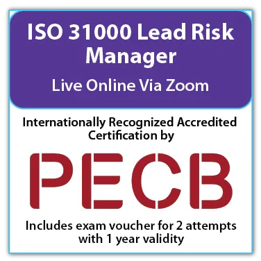 PECB ISO 31000 Lead Risk Manager - Live online - English - 2 PECB Exam Attempts Included