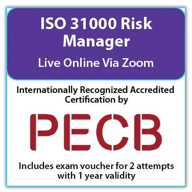 PECB ISO 31000 Risk Manager Live Online - English - 2 PECB Exam Attempts Included