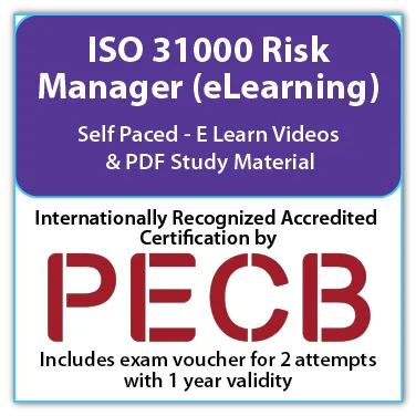 PECB ISO 31000 Risk Manager - e-Learning - English - 2 PECB Exam Attempts Included