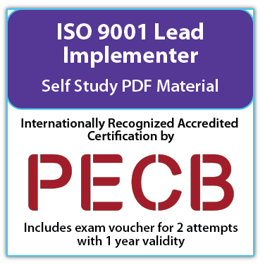 PECB ISO 9001 Lead Implementer - Self Study - English - 2 Exam Attempts Included