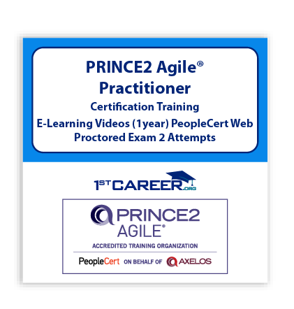 PRINCE2® Agile Practitioner E-learning Self-Paced Training Videos and Official PeopleCert Certification Exam 2 Attempts. Course code: PRINCE2APR-E-2