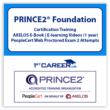 PRINCE2® Foundation, 6th edition Training with 2 attempts Exam Voucher for Axelos PeopleCert Certification - Self-Paced E-learning Training Videos  - Axelos e-book included. Course code: PRINCE2FND-E-2