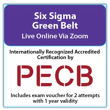 Six Sigma Green Belt – Live Online – English – 2 Exam Attempts Included