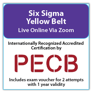 Six Sigma Yellow Belt – Live Online – English – 2 Exam Attempts Included