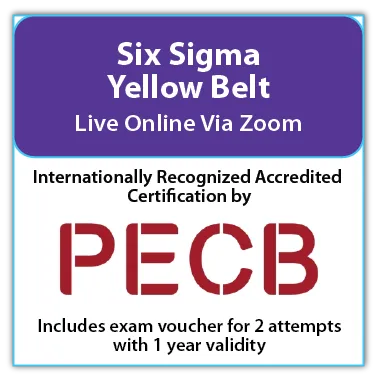 Six Sigma Yellow Belt – Live Online – English – 2 Exam Attempts Included